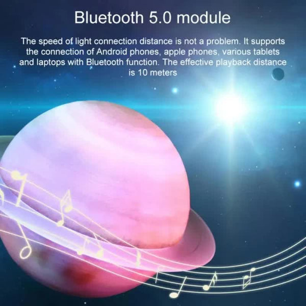 Elosung Purle And Blue 3D Saturn Ring Bluetooth With Led Lights Hifi Bass Usb Charging Immersive Sound For Home Desktop Use Audio Docks & Mini Speaker