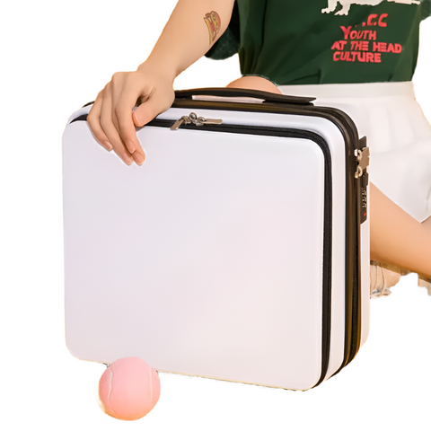 Elosung White Mini 16 Inch Password Protected Abs Storage And Carry On Luggage Box | Front Opening Cosmetic Organizer Lightweight 1.46Kg Travel Case S