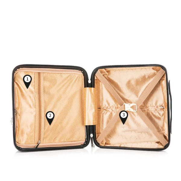 Elosung Orange Mini 16 Inch Password Protected Abs Storage Carry On Luggage Box | Front Opening Cosmetic Organizer Lightweight 1.46Kg Travel Case Suit