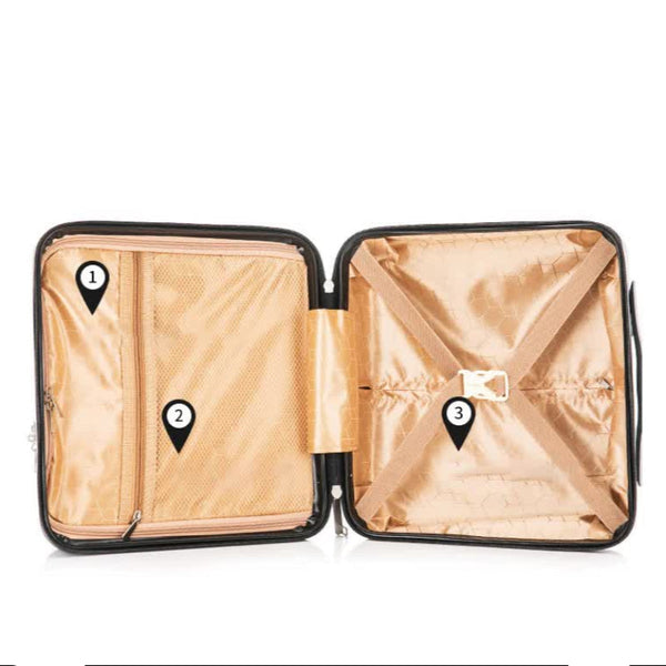 Elosung Pink Gray Mini 16 Inch Password Protected Abs Storage And Carry On Luggage Box | Front Opening Cosmetic Organizer Lightweight 1.46Kg Travel Ca