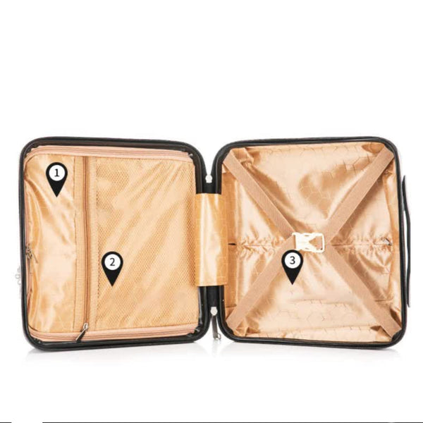 Elosung Dark Blue Mini 16 Inch Password Protected Abs Storage And Carry On Luggage Box | Front Opening Cosmetic Organizer Lightweight 1.46Kg Travel Ca