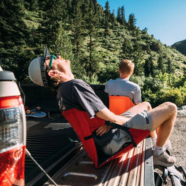 Elosung Black And Red Portable Outdoor Camping Seat Pad With Backrest Foldable Waterproof Concert Cushion 600D Oxford Fabric Ideal For Hiking Picnics