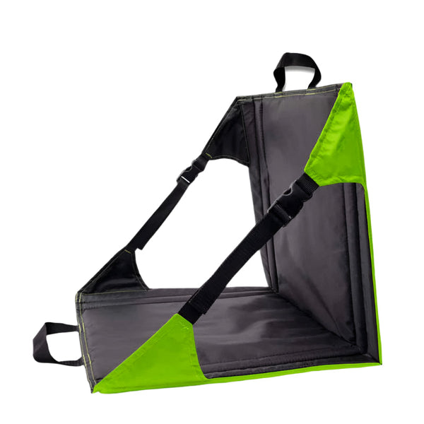 Elosung Green And Black Portable Outdoor Camping Seat Pad With Backrest Foldable & Waterproof Concert Cushion 600D Oxford Fabric Ideal For Hiking Picn