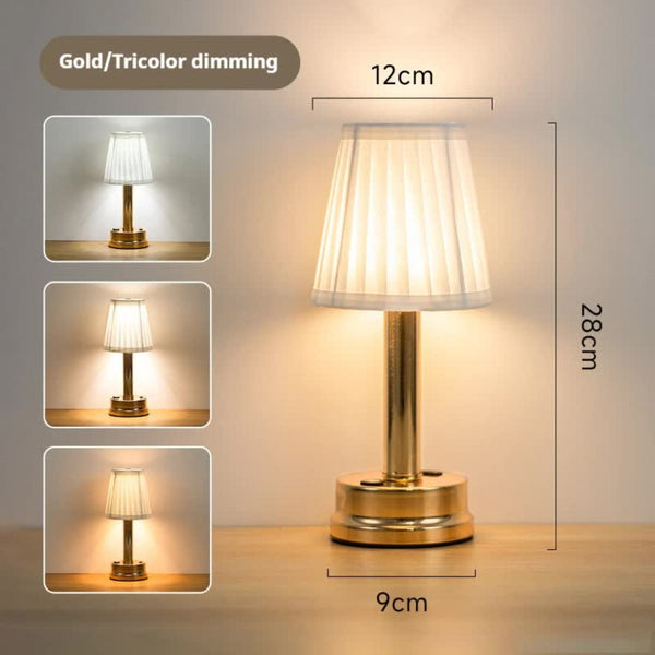 Elosung Gold Creative Led Rechargeable Table Lamp | 3 Adjustable Light Modes Touch Control Usb Charging Modern Atmosphere For Bar Restaurant Cafe And