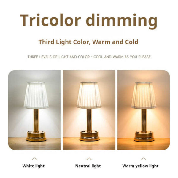 Elosung Gold Creative Led Rechargeable Table Lamp | 3 Adjustable Light Modes Touch Control Usb Charging Modern Atmosphere For Bar Restaurant Cafe And