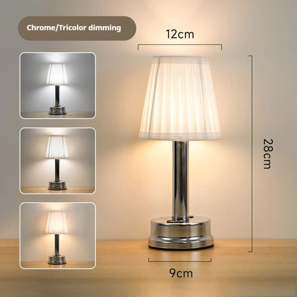 Elosung Silver Creative Led Rechargeable Table Lamp | 3 Light Modes Touch Control Usb Charging Modern For Bar Restaurant Cafe And Home Decor Lamps