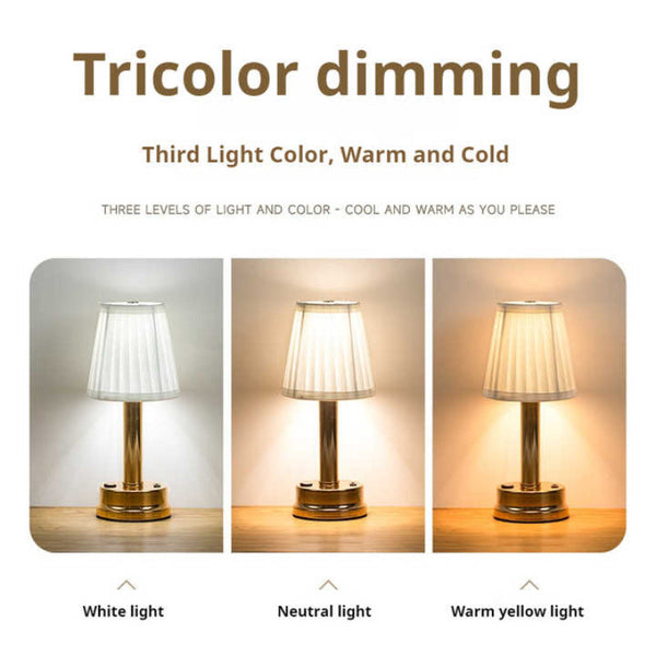 Elosung Silver Creative Led Rechargeable Table Lamp | 3 Light Modes Touch Control Usb Charging Modern For Bar Restaurant Cafe And Home Decor Lamps