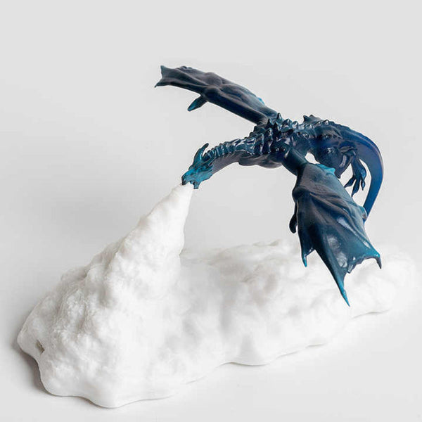 Elosung Blue Ice Dragon 3D Printed Led Flame Night Light Unique Decorative Lamp For Desk Bedroom & Gift Ideas Night Lights