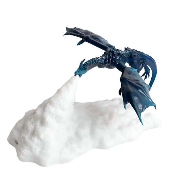 Elosung Blue Ice Dragon 3D Printed Led Flame Night Light Unique Decorative Lamp For Desk Bedroom & Gift Ideas Night Lights