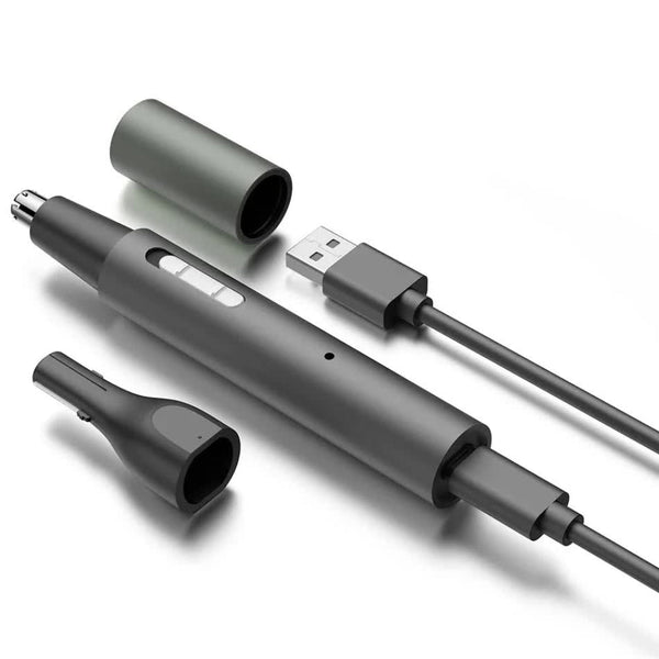 Elosung Black Electric Nose Hair Trimmer With Sideburn Cutter Portable Usb Rechargeable Grooming Kit Clippers & Trimmers