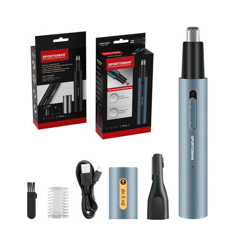 Elosung Light Blue Electric Nose Hair Trimmer With Sideburn Cutter Portable Usb Rechargeable Grooming Kit Clippers & Trimmers