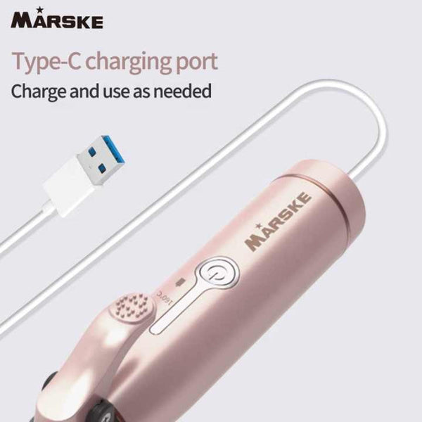 Elosung Cordless Hair Curler And Straightener | Wireless Rechargeable Curling Iron 2 Temperature Settings Compact & Travel Friendly Straightening & Cu
