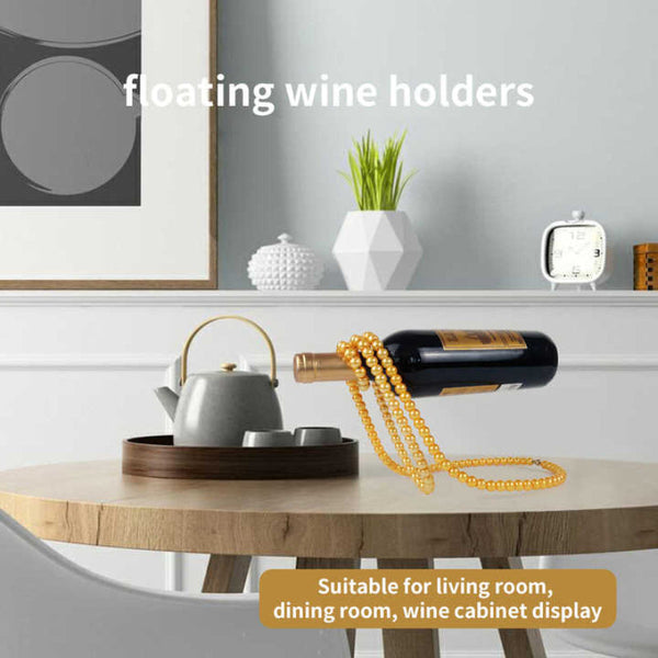 Elosung Black Modern Floating Pearl Wine Elegant Home Decor Unique Kitchen Accessory For Dining Bar And Living Room Racks