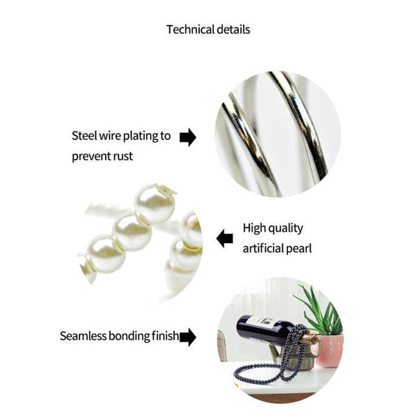 Elosung Black Modern Floating Pearl Wine Elegant Home Decor Unique Kitchen Accessory For Dining Bar And Living Room Racks