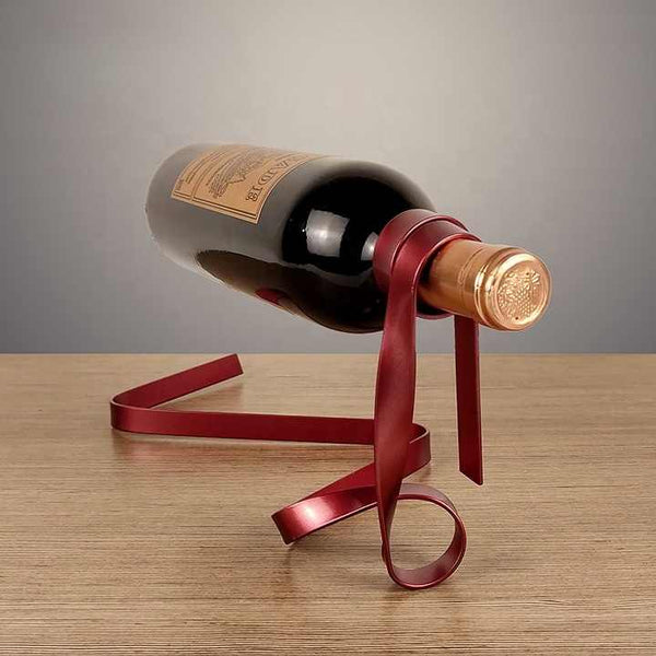 Elosung Red Modern Ribbon Wine Creative Floating Rack For Home And Bar Decor Other Home Décor