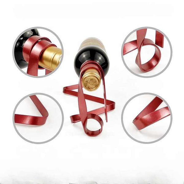 Elosung Red Modern Ribbon Wine Creative Floating Rack For Home And Bar Decor Other Home Décor