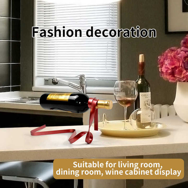 Elosung Red Modern Ribbon Wine Creative Floating Rack For Home And Bar Decor Other Home Décor