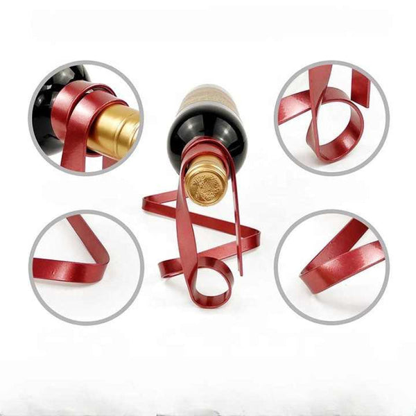 Elosung Gold Modern Ribbon Wine Creative Floating Rack For Home And Bar Decor Other Home Décor