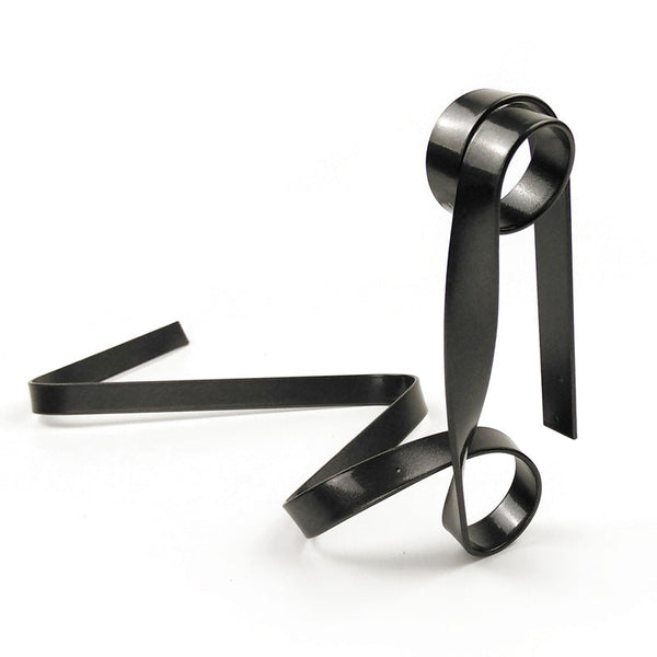 Elosung Black Modern Ribbon Wine Bottle Holder Creative Floating Rack For Home And Bar Decor Racks