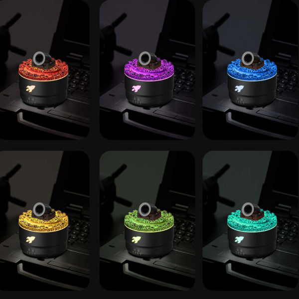Elosung Black Creative Cannon Shaped Aromatherapy Diffuser With Colorful Led Lights 280Ml Ultrasonic Humidifier Dual Mist Modes Desktop Small Air Fres