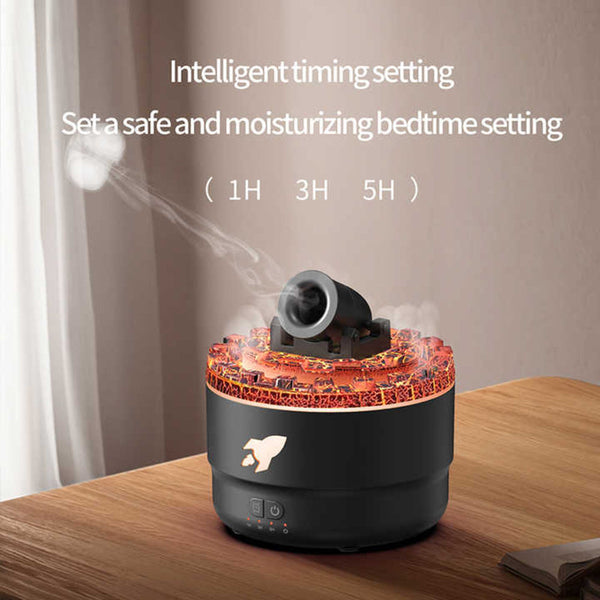 Elosung Black Creative Cannon Shaped Aromatherapy Diffuser With Colorful Led Lights 280Ml Ultrasonic Humidifier Dual Mist Modes Desktop Small Air Fres