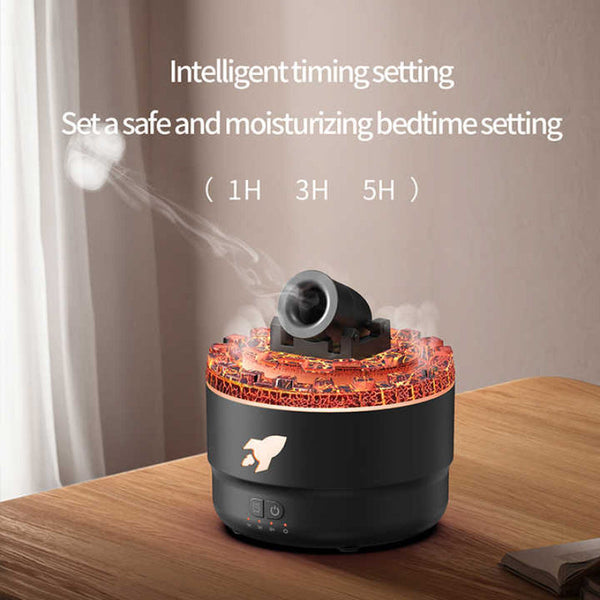 Elosung White Creative Cannon Shaped Aromatherapy Diffuser With Colorful Led Lights 280Ml Ultrasonic Humidifier Dual Mist Modes Desktop Small Air Fres