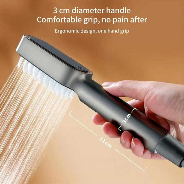 Elosung Black Handheld Shower Head With Silicone Brush And Massage Function High Pressure Water Spray Shower Heads & Combos