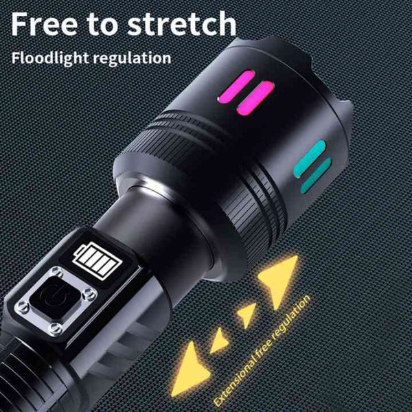 Elosung Gift Box Rechargeable High Power Emergency Flashlight Super Bright Portable Outdoor Patrol Torch With Digital Display Flashlights