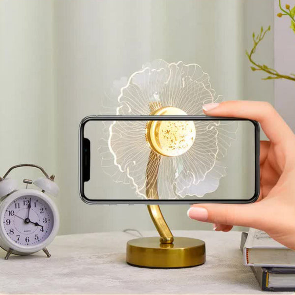 Elosung Four Leaf Clover Shape Luxury Acrylic Table Lamp Modern Usb Powered Night Light | Decorative For Bedroom Living Room And Bedside Compact Desig