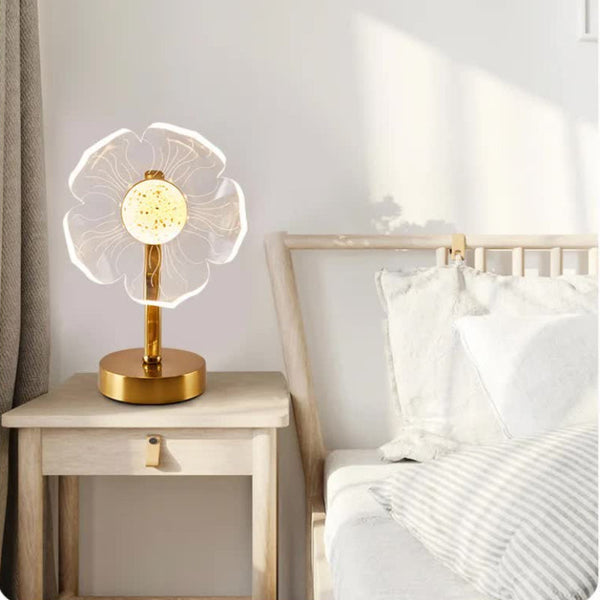 Elosung Petal Shape Luxury Acrylic Table Lamp Modern Usb Powered Night Light Night Lights