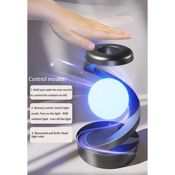 Elosung Black 360A Rotating Floating Night Light Wireless Charging Table Lamp 7 Colour Rgb Usb Rechargeable For Bedroom Bedside Desk Night Lights