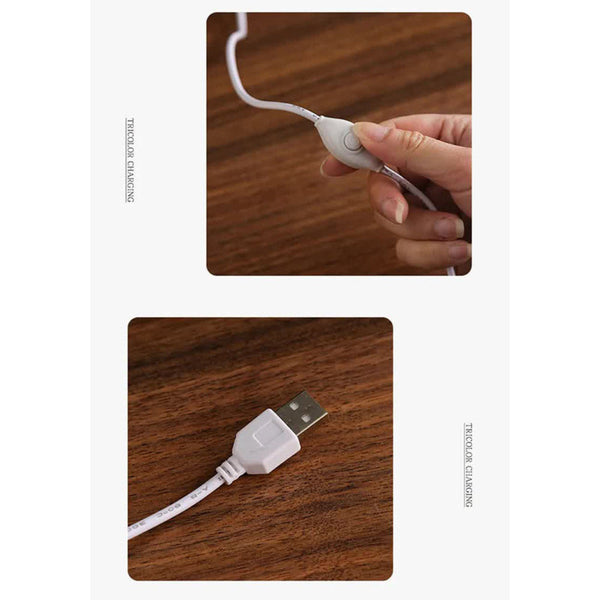 Elosung Blue Green Glass Mountain Ambient Night Light Usb Rechargeable Touch Control Bedside Lamp Adjustable 3 Color Night Lights