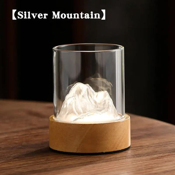Elosung Silver Glass Mountain Ambient Night Light Usb Rechargeable Touch Control Bedside Lamp Adjustable 3 Color Night Lights