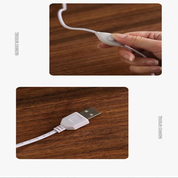 Elosung Silver Glass Mountain Ambient Night Light Usb Rechargeable Touch Control Bedside Lamp Adjustable 3 Color Night Lights