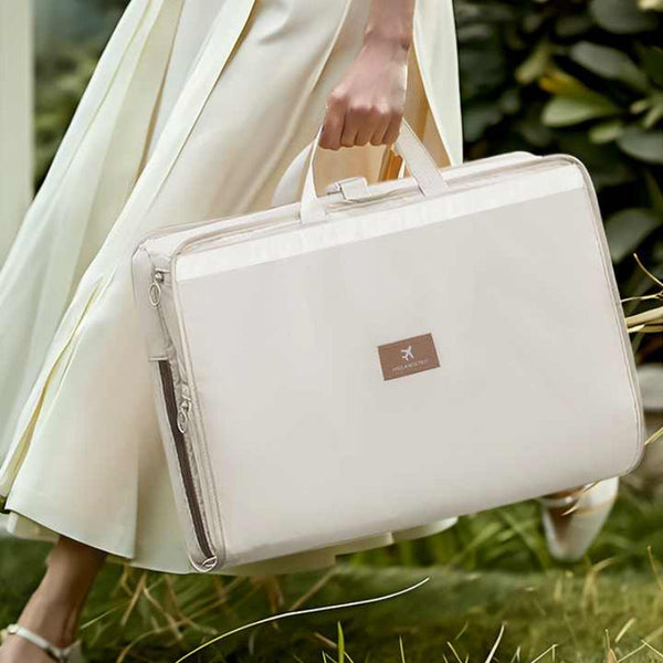 Elosung Light Pink Travel Storage Organizer Bag Multi Compartment Lightweight Foldable Luggage For Clothes Underwear And Accessories Portable Durable