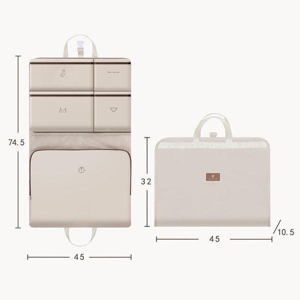 Elosung Light Pink Travel Storage Organizer Bag Multi Compartment Lightweight Foldable Luggage For Clothes Underwear And Accessories Portable Durable