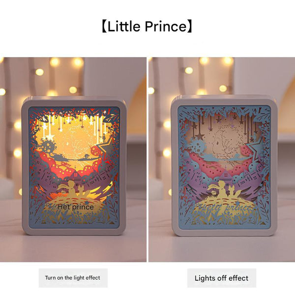 Elosung The Little Prince 3D Paper Carving Night Light Usb Or Battery Powered Decorative Bedside Lamp | For Bedroom Creative Starry And Design Gift Ni