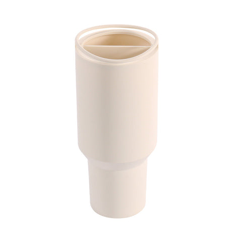 Elosung Off White 40Oz Silicone Dual Chamber Cup Separator Food Grade Drink Divider Cold Mug With Separate Compartments Bpa Free Liner For Beverages J