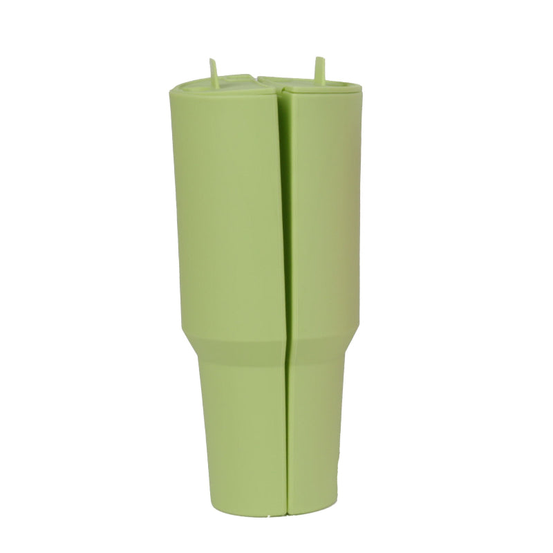 Elosung Green 40Oz Silicone Dual Chamber Cup Separator Food Grade Drink Divider Cold Mug With Separate Compartments Bpa Free Liner For Beverages Juice