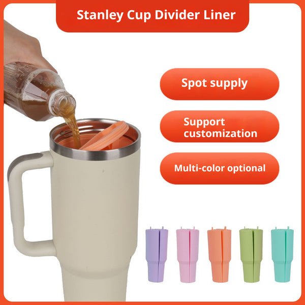 Elosung Turquoise 40Oz Silicone Dual Chamber Cup Separator Food Grade Drink Divider Cold Mug With Separate Compartments Bpa Free Liner For Beverages J