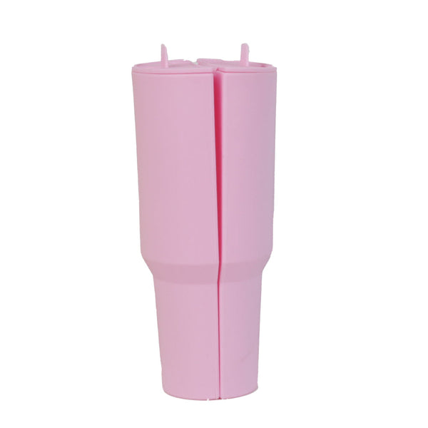 Elosung Pink 40Oz Silicone Dual Chamber Cup Separator Food Grade Drink Divider Cold Mug With Separate Compartments Bpa Free Liner For Beverages Juice