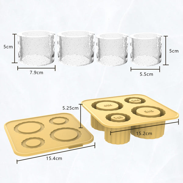 Elosung 2 Pcs Brown Silicone Ice Cube Tray With Lid Easy Release Food Grade Platinum Mold 30Oz/40Oz Compatible Durable And Reusable Ice Cubes Trays &