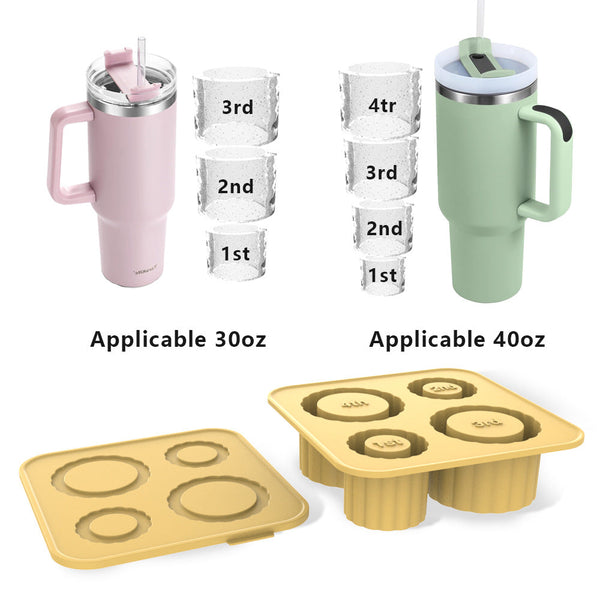 Elosung 2 Pcs Yellow Silicone Ice Cube Tray With Lid Easy Release Food Grade Platinum Mold 30Oz/40Oz Compatible Durable And Reusable Ice Cubes Trays &