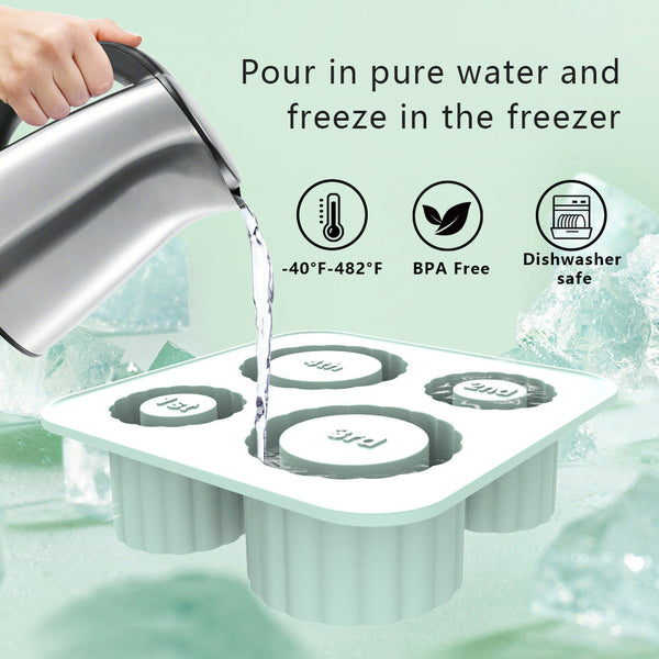 Elosung 2 Pcs Yellow Silicone Ice Cube Tray With Lid Easy Release Food Grade Platinum Mold 30Oz/40Oz Compatible Durable And Reusable Ice Cubes Trays &