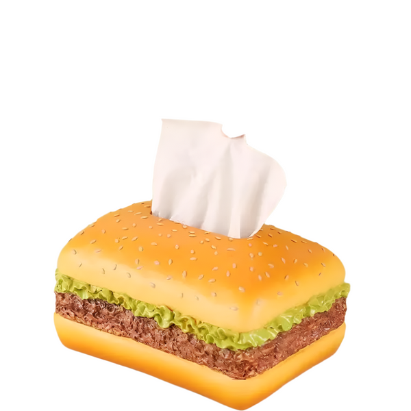 Elosung Square Creative Burger Tissue Box Fun American Style Cartoon Paper Towel Holder For Home Decor And Gifts Tissue Box Covers