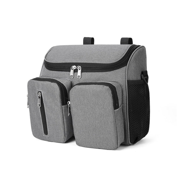 Elosung Grey Portable Little One Stroller Organizer Bag Multi Purpose Diaper Storage For Moms Lightweight And Travel Friendly Pram Organisers & Nets