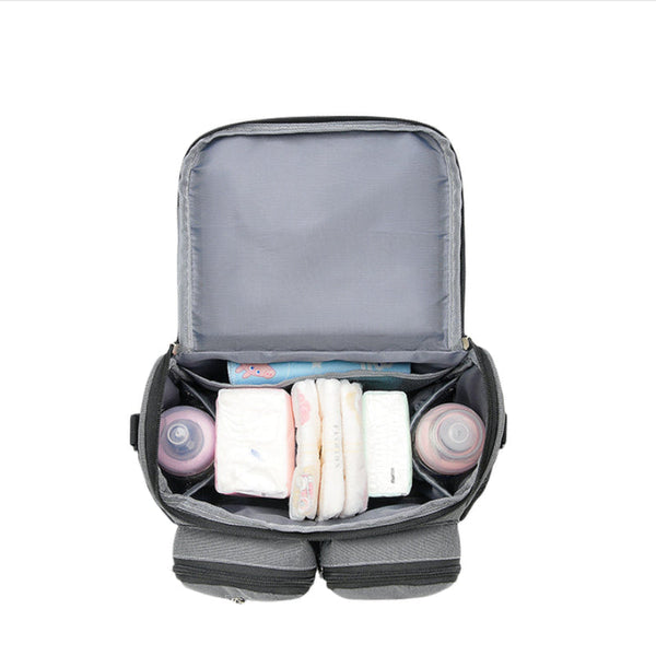 Elosung Grey Portable Little One Stroller Organizer Bag Multi Purpose Diaper Storage For Moms Lightweight And Travel Friendly Pram Organisers & Nets