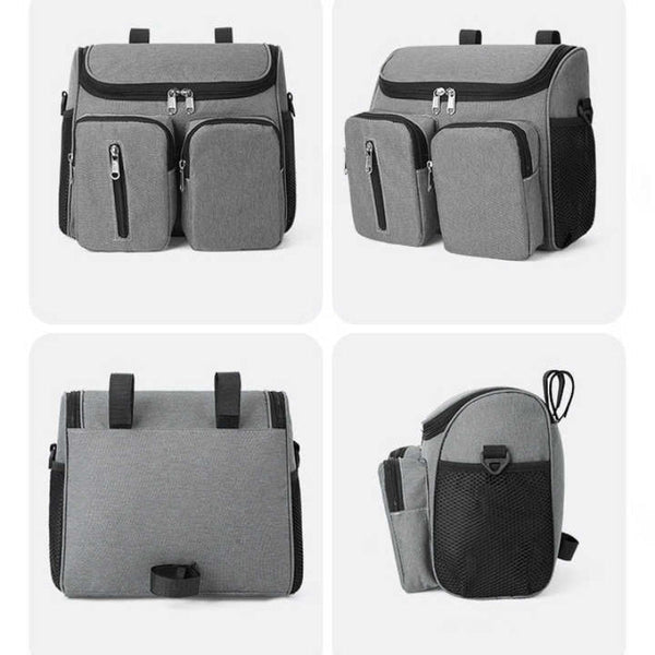 Elosung Grey Portable Little One Stroller Organizer Bag Multi Purpose Diaper Storage For Moms Lightweight And Travel Friendly Pram Organisers & Nets