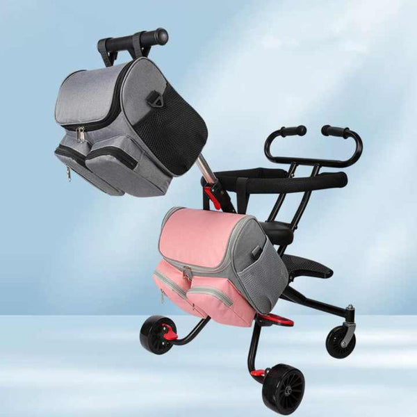 Elosung Pink Portable Little One Stroller Organizer Bag Multi Purpose Diaper Storage For Moms Lightweight And Travel Friendly Pram Organisers & Nets