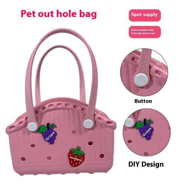 Elosung Red Eva Pet Handbag Diy Custom Decoration Carrier For Small Pets Beach And Outdoor Use (Large Capacity) Pet Transport